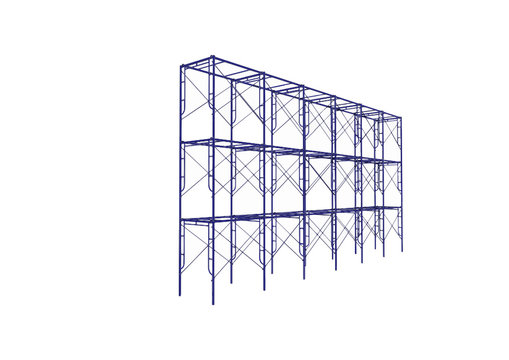 Vector of Scaffolding frame 5 floors Japanese standard type isolated on white background. Can be fill dimension or other safety standard by user. Use for construction content or scaffolding vendor.