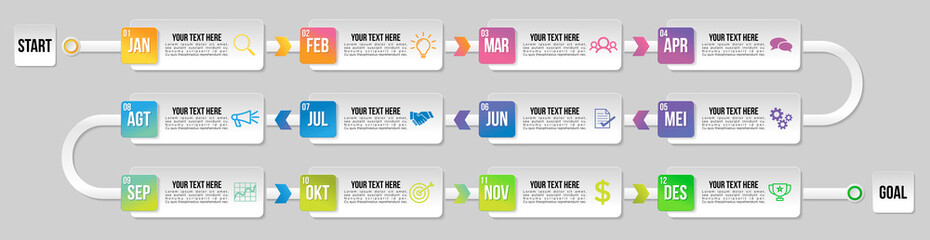 Vector Infographic Design Template with Options Steps and Marketing Icons can be used for info graph, presentations, process, diagrams, annual reports, workflow layout