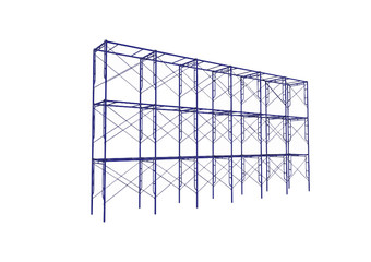Vector of Scaffolding frame Japanese standard type isolated on white background. Can be fill dimension or other safety standard by user. Use for construction content or scaffolding vendor.