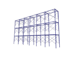 Vector of Scaffolding frame Japanese standard type isolated on white background. Can be fill dimension or other safety standard by user. Use for construction content or scaffolding vendor.