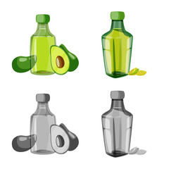 Vector design of healthy  and vegetable  sign. Set of healthy  and agriculture stock symbol for web.