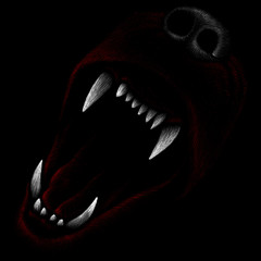 The Vector logo dog  or wolf for tattoo or T-shirt design or outwear.  Cute print style dog  or wolf  background.