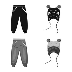 Vector design of fashion and garment sign. Collection of fashion and cotton stock symbol for web.