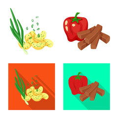 Vector illustration of taste and seasonin logo. Set of taste and organic   vector icon for stock.