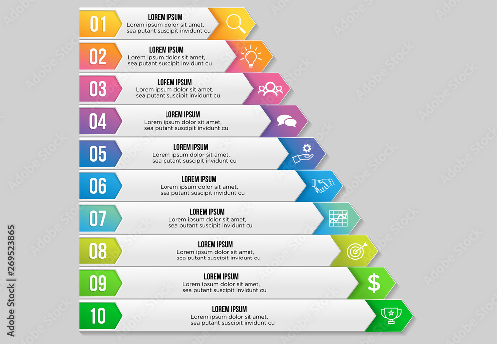 Poster vector infographic design template with options steps and marketing icons can be used for info graph