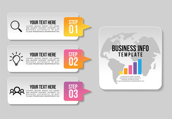 Vector Infographic Design Template with Options Steps and Marketing Icons can be used for info graph, presentations, process, diagrams, annual reports, workflow layout
