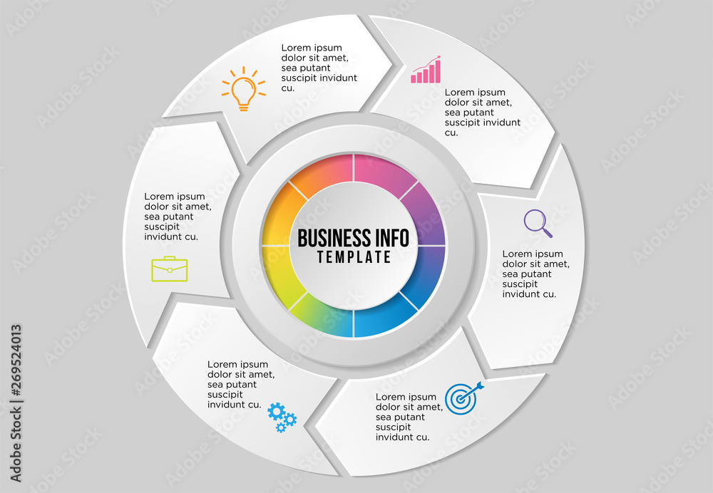 Poster vector infographic design template with options steps and marketing icons can be used for info graph
