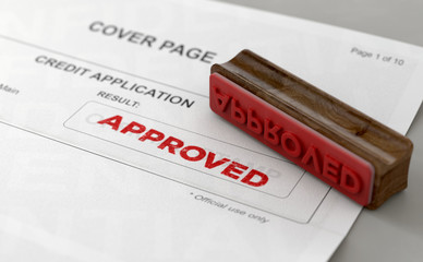 Obraz premium Approved Stamp And Credit Application Form