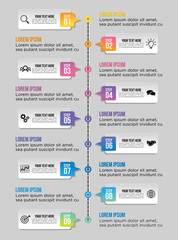 Vector Infographic Design Template with Options Steps and Marketing Icons can be used for info graph, presentations, process, diagrams, annual reports, workflow layout