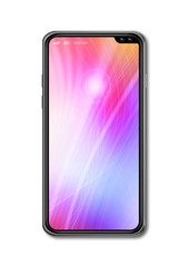 All-screen colorful smartphone mockup isolated on white. 3D render