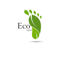 Illustration of foot made by green leaves