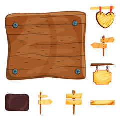 Naklejka premium Isolated object of signboard and wood icon. Collection of signboard and wooden stock vector illustration.