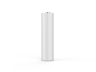 Blank power battery, empty AA accumulator, clear cylinder ecology battery mock up template on isolated white background, 3d illustration