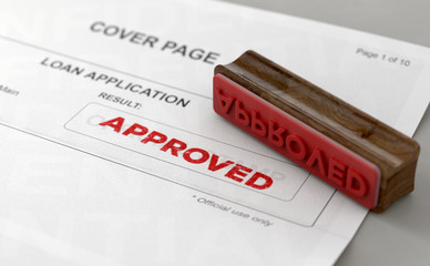 Obraz premium Approved Stamp And Application Form