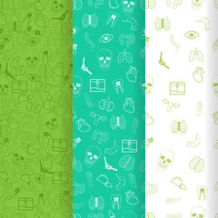 Pattern doodle seamless organ icon vector illustration. Health medicine icons