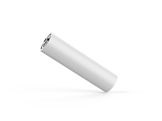 Blank power battery, empty AA accumulator, clear cylinder ecology battery mock up template on isolated white background, 3d illustration