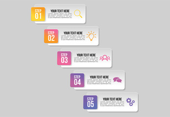 Vector Infographic Design Template with Options Steps and Marketing Icons can be used for info graph, presentations, process, diagrams, annual reports, workflow layout
