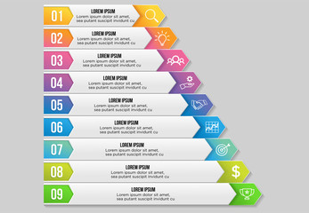 Vector Infographic Design Template with Options Steps and Marketing Icons can be used for info graph, presentations, process, diagrams, annual reports, workflow layout