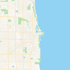Empty vector map of Kenosha, Wisconsin, USA