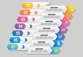 Vector Infographic Design Template with Options Steps and Marketing Icons can be used for info graph, presentations, process, diagrams, annual reports, workflow layout
