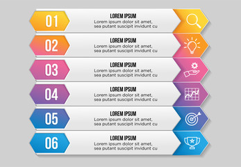 Vector Infographic Design Template with Options Steps and Marketing Icons can be used for info graph, presentations, process, diagrams, annual reports, workflow layout
