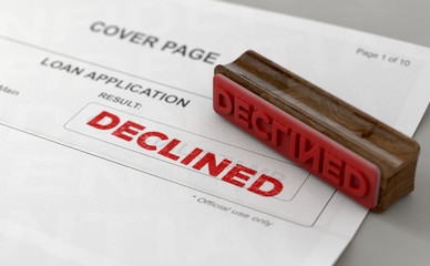 Obraz premium Declined Stamp And Application Form