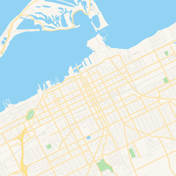 Empty Vector Map Of Erie, Pennsylvania, USA