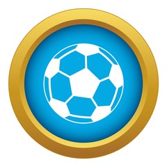 Soccer ball icon blue vector isolated on white background for any design