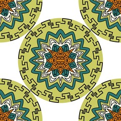 Traditional korean, japanese, chinese seamless pattern design. Vector illustration collection background