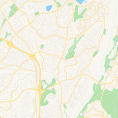 Empty vector map of Mission Viejo, California, USA