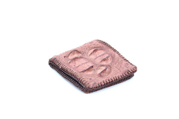 Crocodile wallet handmade of leather