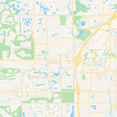 Fototapeta premium Mapa pusty wektor Boca Raton, Floryda, USA