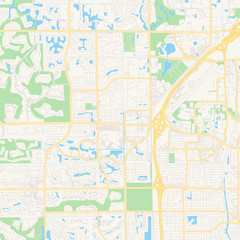 Obraz premium Mapa pusty wektor Boca Raton, Floryda, USA