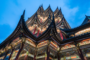 Ancient architecture temple pagoda in the park, Chongqing, China