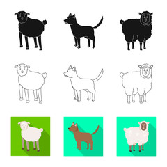 Isolated object of breeding and kitchen  icon. Collection of breeding and organic  stock vector illustration.
