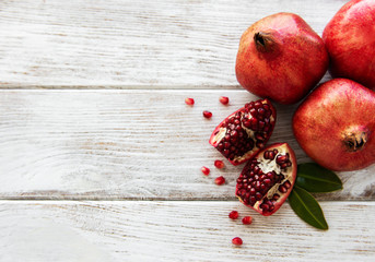 Ripe pomegranate fruits