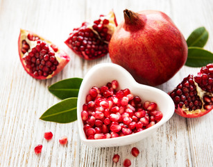 Ripe pomegranate fruits