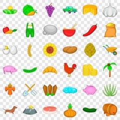 Shovel icons set. Cartoon style of 36 shovel vector icons for web for any design