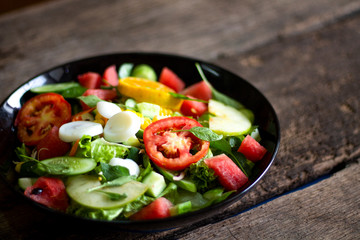 salad with tomatoes and mozzarella