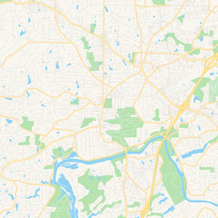 Fototapeta na wymiar Empty vector map of Roswell, Georgia, USA
