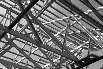 Structure of steel roof frame.