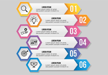 Vector Infographic Design Template with Options Steps and Marketing Icons can be used for info graph, presentations, process, diagrams, annual reports, workflow layout