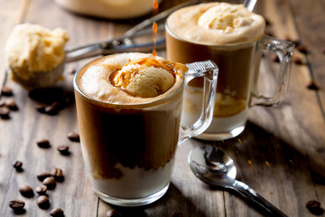 Delicious iced coffe with ice cream