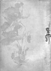grunge background with flowers 