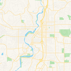 Empty vector map of Bend, Oregon, USA