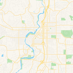 Fototapeta premium Empty vector map of Bend, Oregon, USA