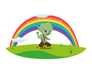 ugly troll with rainbow magic character