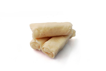 Fresh spring rolls on white background.(with Clipping Path).