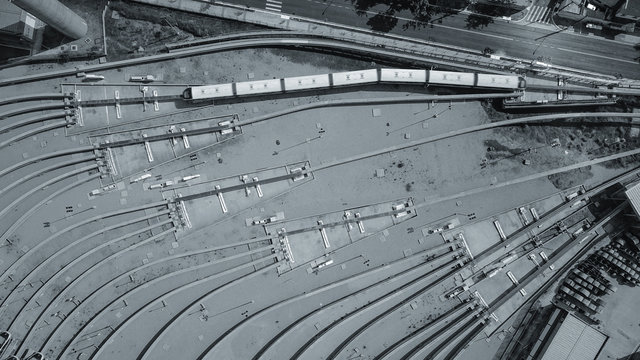 Aerial View Of Railway Track Monorail