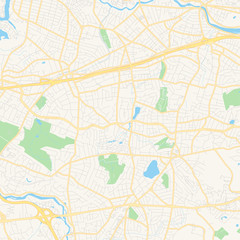 Fototapeta na wymiar Empty vector map of Newton, Massachusetts, USA
